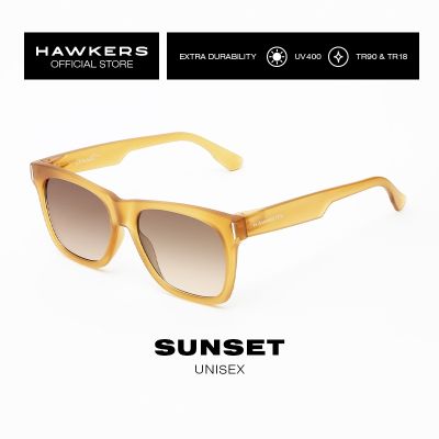 HAWKERS Frozen Mustard Brown Gradient SUNSET Sunglasses for Men and Women, unisex. UV400 Protection. Official product designed in Spain SUN06AF