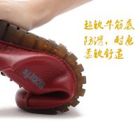 [COD] and autumn soft sole shoes womens flat leather kitchen non-slip lace comfortable casual tendon