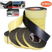 10 Meters Single Side Strong Adhesive Waterproof Weather Stripping EVA Black Foam Sponge Rubber Tape for Window Door Seal Strip Decorative Door Stops