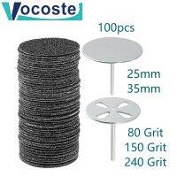 ✣❖◕ VOCOSTE 100pcs Replace Sanding Paper With Disk 25mm 35mm 80 Grit Pedicure Sandpaper Nail Drill Bit Accessories Foot Calluse Tool