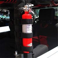 ：》“{： Adjustable Extinguisher Mount Strap Oxford Cloth Car Roll Bar Fire Extinguisher Holder Belt For Jeep Wrangler TJ JK JL 1997-2018
