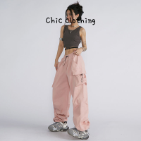 Chic Clothing กางเกงยีนส์ กางเกงขายาว กางเกงคาร์โก้ผู้หญิง นุ่มนวล วินเทจ แฟชั่น สไตล์ A20M015 40Z231007