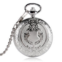 Skeleton Watch Women Mechanical Pocket Watches Silver Shield Hour Steampunk Hand Wind Fashion Pendant Gifts