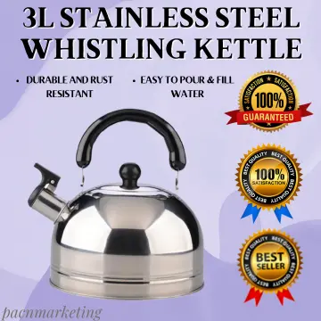 Stainless Steel Whistling Tea Kettle Water Boiler Jug 3L for