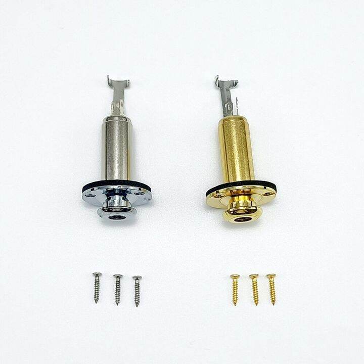 acoustic-electric-guitar-mono-end-pin-jack-endpin-jack-socket-plug-6-35mm-1-4-inch-copper-material-with-screws-guitar-parts