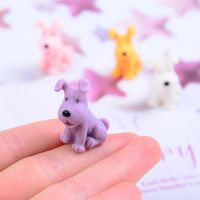 ♠ 1/4 Pieces Mini Dog Model Small Statue Figurine Micro Crafts Ornament Miniatures Boy DIY Home Garden Decor Doll Toy Farm