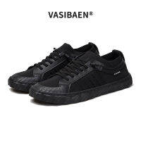 VASIBAEN รองเท้าผู้ชายลำลองใหม่ระบายอากาศได้ถุงเท้านุ่ม Soled พร้อมผูกบินสาน