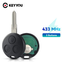 KEYYOU 3ปุ่ม433เมกะเฮิร์ตซ์สำหรับ MB Benz สมาร์ท Fortwo 450 Forfour R Oadster เมืองรถเก๋งอัตโนมัติกุญแจรีโมท Fob เจียระไนใบมีดเปล่า