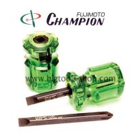 (Wowwww++) แชมเปี้ยน : ไขควง หัวสลับ หัวโต แกนดำ Champion : 2 Way Screw Driver (Short) ราคาถูก ไขควง ไฟฟ้า ไขควง วัด ไฟ ไขควง ตอก ไขควง แฉก