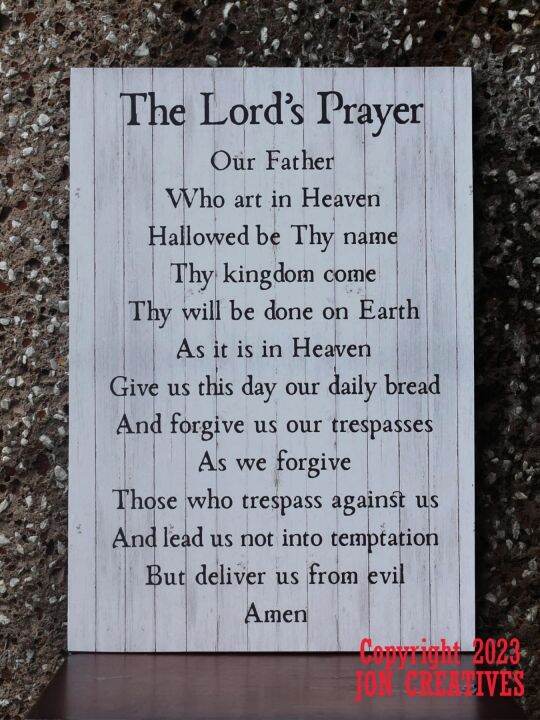 The Lord's Prayer Our Father Wall Decor Home Decor Wood Sign 