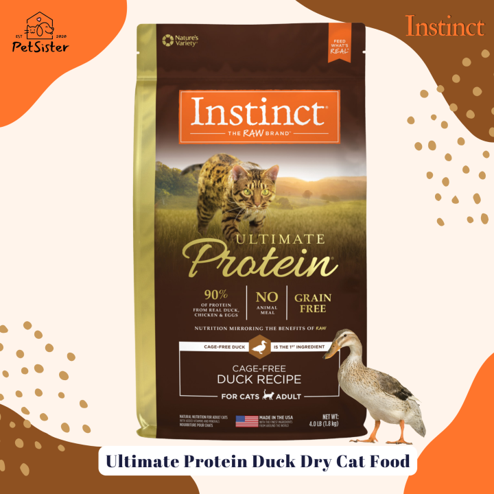 🐱Instinct Ultimate Protein Duck Recipe Dry Cat Food 1.8kg อาหารแมวเกรดพรีเมี่ยมโปรตีนสูง x
