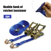 2 รูปแบบ Lorry Lashing Polyester Ratchet ทอทนทาน 5M Universal สวมทน Tie Rope สายรัดสินค้ารถมอเตอร์ไซค์-Huidkeir