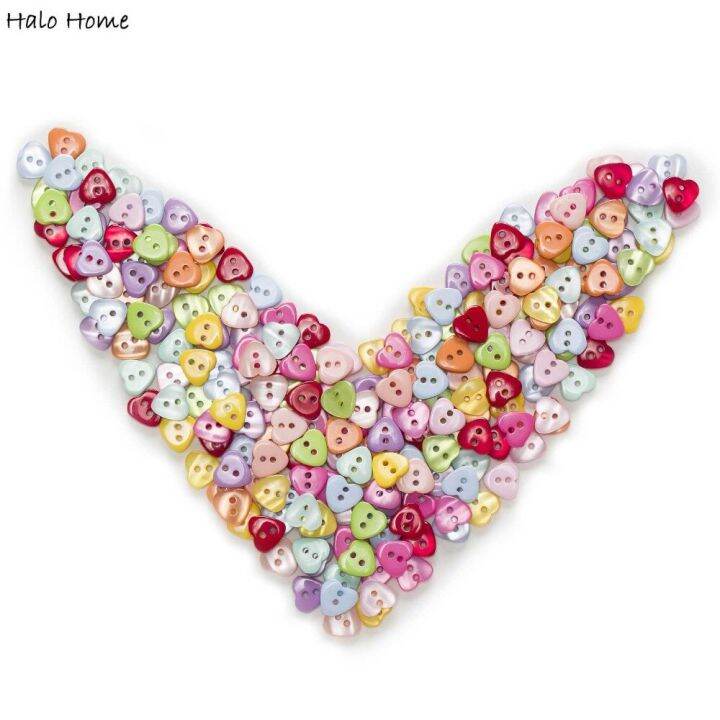 heart-multi-color-optional-50-100pcs-2-holes-resin-buttons-home-decor-clothing-sewing-scrapbooking-card-making-diy-12x11mm-haberdashery