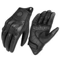 ☋❈♈ Genuine Leather Motorcycle Gloves Winter Moto Gloves Men Summer Goatskin Motorbike Touch Screen Fist Joint Protect Guantes