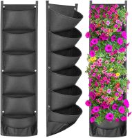 Pockets Vertical Hanging Garden Planter Flower Pots Grow Bags Hanging Wall Planting Bag Flower Growing Container Planter Pocket