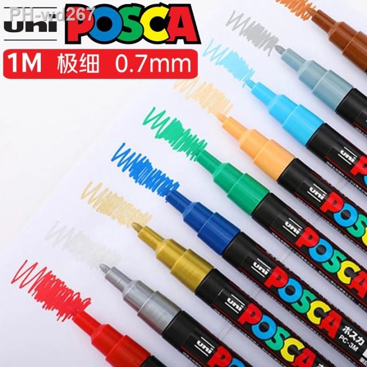 36-colors-uni-posca-pc-1m-paint-marker-pen-0-7mm-extra-fine-bullet-tip-rock-painting-drawing-graffitti-acrylic-marking-note