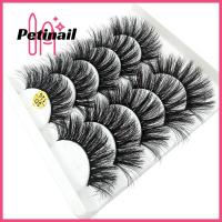 PETINAIL SKONHED 5คู่ทำด้วยมือธรรมชาติ Wi ขนตาปลอมการต่อขนตากากบาท3D ขนมิงค์เทียม