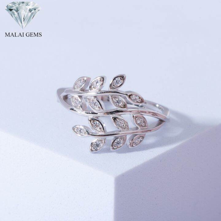 malai-gems-แหวนเพชร-เงินแท้-925-เคลือบทองคำขาว-ประดับเพชรสวิส-cz-รุ่น-151-r2002-แถมกล่อง-แหวนเงินแท้-แหวนเงิน