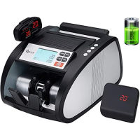 GStar Money Counter with Rechargeable Lithium-ion Battery &amp; UV/MG/IR Counterfeit Bill Detection Plus External Displays with Total Value Counting Functionality, USA Brand