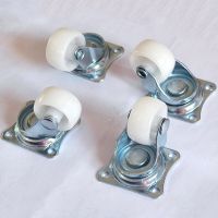 1PC Universal Swivel Casters 1" Furniture Wheel Castor White PP Nylon Dual Roller Wheel for Platform Trolley Chair Fixed Swivel Furniture Protectors R