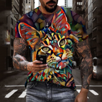 2023 NEW Casual Short Sleeved T-shirt 3d Cat Pattern Printed Summer Mens T-shirt Fashion Oversized Mens T-shirt brand new T-shirt