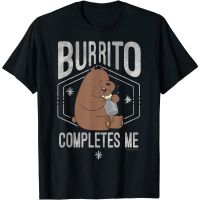 HOT ITEM!!Family Tee Couple Tee bear Cotton T-Shirt  Mens CN We Bare Bears Grizzly Burrito Completes Me