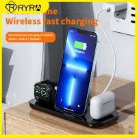 ZZOOI RYRA 3 In 1 Charger Stand 10W Wireless Charger Charging Dock Compatible With Apple Watch AirPods Phone Charging Pad With Holder