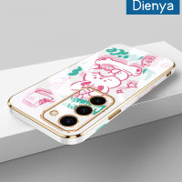 Dienya เคสปลอกสำหรับ Samsung Galaxy A14 5G M14 5G A34 5G A54 5G ลายการ์ตูนน่ารักดีโชคดีใหม่กรอบชุบสี่เหลี่ยมนุ่มซิลิก้าเจลกันกระแทกเคสมือถือรวมเลนส์กล้องถ่ายรูปฝาครอบป้องกัน