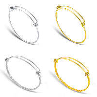 20pcslot 100 Stainless Steel DIY Charm Bangle 50-65mm Jewelry Finding Expandable Adjustable Wire Bangles celet Wholesale