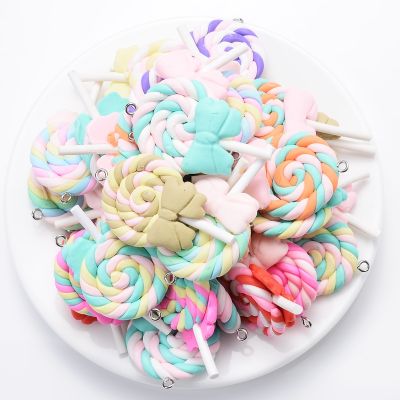 【CW】 New Bowknots Decoration Colorful Lollipops/candy Polymer Clay Spacer Beads Jewelry Making Necklace Accessories