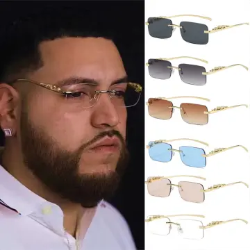 New Personalized Sunglasses For Men, Square Millionaire Sunglasses, 2022  Vintage Glasses For Hip Hop Fashion Leopard Print Gafas
