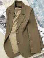 Uniqlo 2023 New Fashion version Latte-colored blazer for women with high-end feel 2023 autumn new Korean style design casual temperament street suit