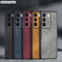 For Vivo V27 V27Pro V27E V 27 V 27Pro V 27 2023 Fashion Luxury Sheepskin Leather Phone Case Lens Protection Casing Shockproof Soft Back Cases Cover