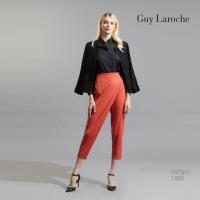 Guy Laroche Color Cozy Pants เกงเกงกีลาโรช ทรงAsymmetric กางเกงป้ายหน้า อำพรางหน้าท้อง สีส้ม (GYT5DO)