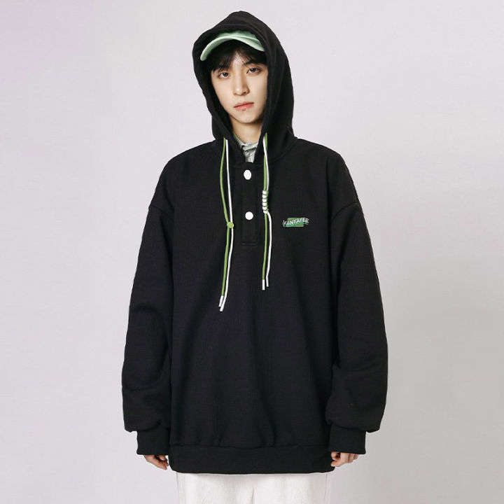 woma-เสื้อกันหนาวมีฮู้ดแบรนด์อินเทรนด์เสื้อกันหนาวแบบสวมหลวมๆ-hoodie-hooded-coat-for-men