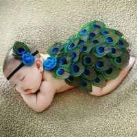 Baby Photo  Props Photo Costume Romper Hairband  Feather Clothes Newborn Photo Props Photography Bodysuit QX2D Sets  Packs