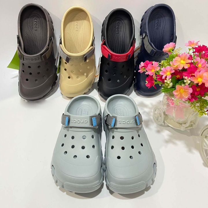 ใหม่เอี่ยมของแท้-crocs-2023-ผู้ชายกลางแจ้งระบายอากาศสบายๆไม่ลื่นชายหาดรองเท้าแตะรองเท้าแตะรองเท้าแตะกลางแจ้งเบาเบาเบากล่องเทป