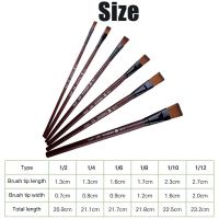 ‘；【-【=】 6 Pcs/Set Artist Nylon Oil Brush Pen For Painting Wooden Handle Brushes For Acrylic Painting Student School Supplies