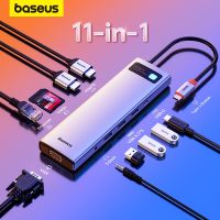 【LZ】✎  Baseus-Adaptador USB Tipo C para HDMI Dock Leitor de Cartões SD Compatível com HDMI VGA USB 3.0 9 11 em 1 MacBook Pro Air PD RJ45