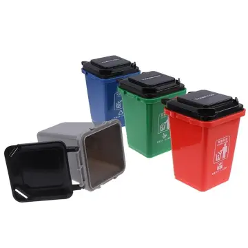 4pcs Desktop Mini Trash Can Small Curbside Trash Bin Plastic Wastebasket  Tiny