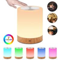 USB Rechargeable Touching Control Bedside Light Dimmable Table Lamp Warm White RGB Night Light for Living Room Bedrooms Office