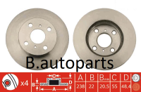 จานเบรคหน้า TOYOTA COROLLA สามห่วง EE110 AE100 AE101 AE111 1.6 1.8 1991-2004 RUNSTOP /คู่