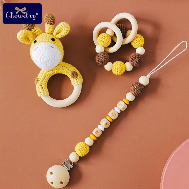 1pc-baby-rattle-โครเชต์ยีราฟตุ๊กตาสัตว์ส่วนบุคคล-pacifier-ผู้ถือห่วงโซ่-teething-สร้อยข้อมือ-gym-เพลง-rattle-ทารกแรกเกิดของเล่น