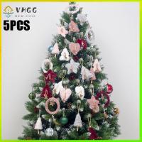 VHGG 5pcs Creative Heart Gifts Christmas Tree Pendant Feather Ornament Christmas Decoration