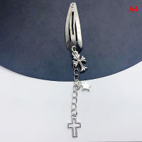 Nature Power Y2K Snap Hairpin Goth Cross Pendant Hair Clips Punk Hiphop Metal Barrettes For Girls Hair Accessories Trend 2023