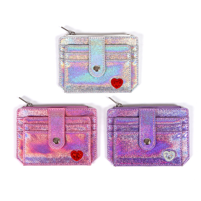 Coin Purse Cute Card Holder Women Zipper Buckle PU Card Holder Laser Womens