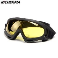 Yellow Night Vision Motorcycle Glasses Eyes Protective Ski Goggles Retro Motocross Glasses Snowboard Snowmobile Dirt Bike ATV