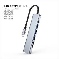 8/11/12-In-1 Type C ด็อค USB C ฮับแยก3.0ตัวแปลงแบบหลายพอร์ต4K RJ45 Sd/tf VGA PD สำหรับแล็ปทอปแมคบุ๊ค Ipad