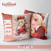 45*45cm Pillow case Genshin Impact Cosplay Cushion Cover Double-sided Printing Pillow Cover Zhongli Xiao Keqing Kazuha Ayaka