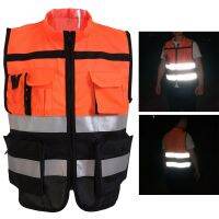 Sport Reflective Strips Cycling Vest Safety Driving Jacket Security Visibility Workwear Construction Gilet Traffic Waistcoat